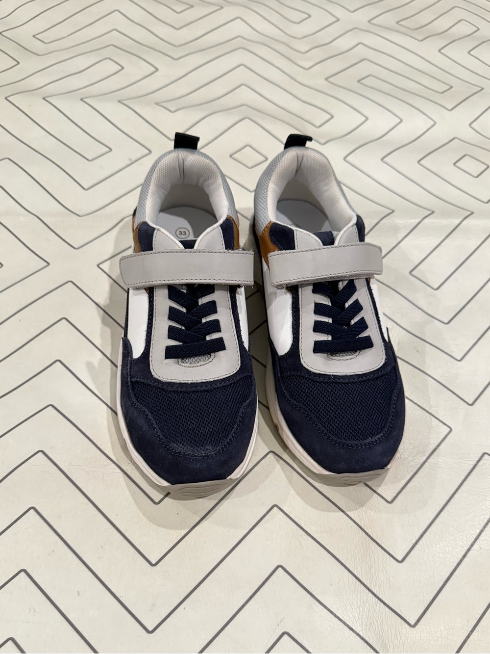 New Monoprix Kids Navy and White Sneakers